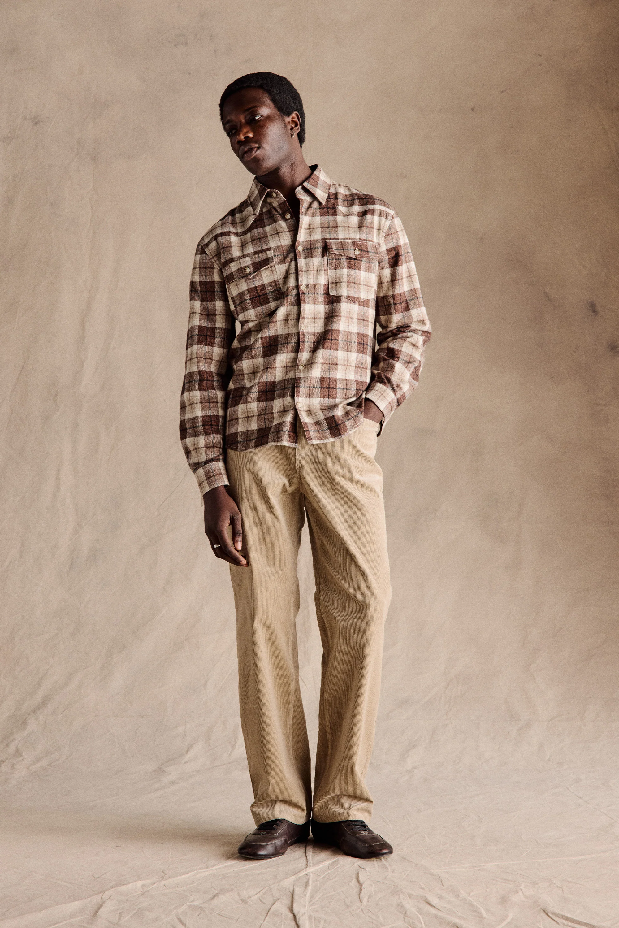 Andy Straight Corduroy Pants | Beige - Image 4
