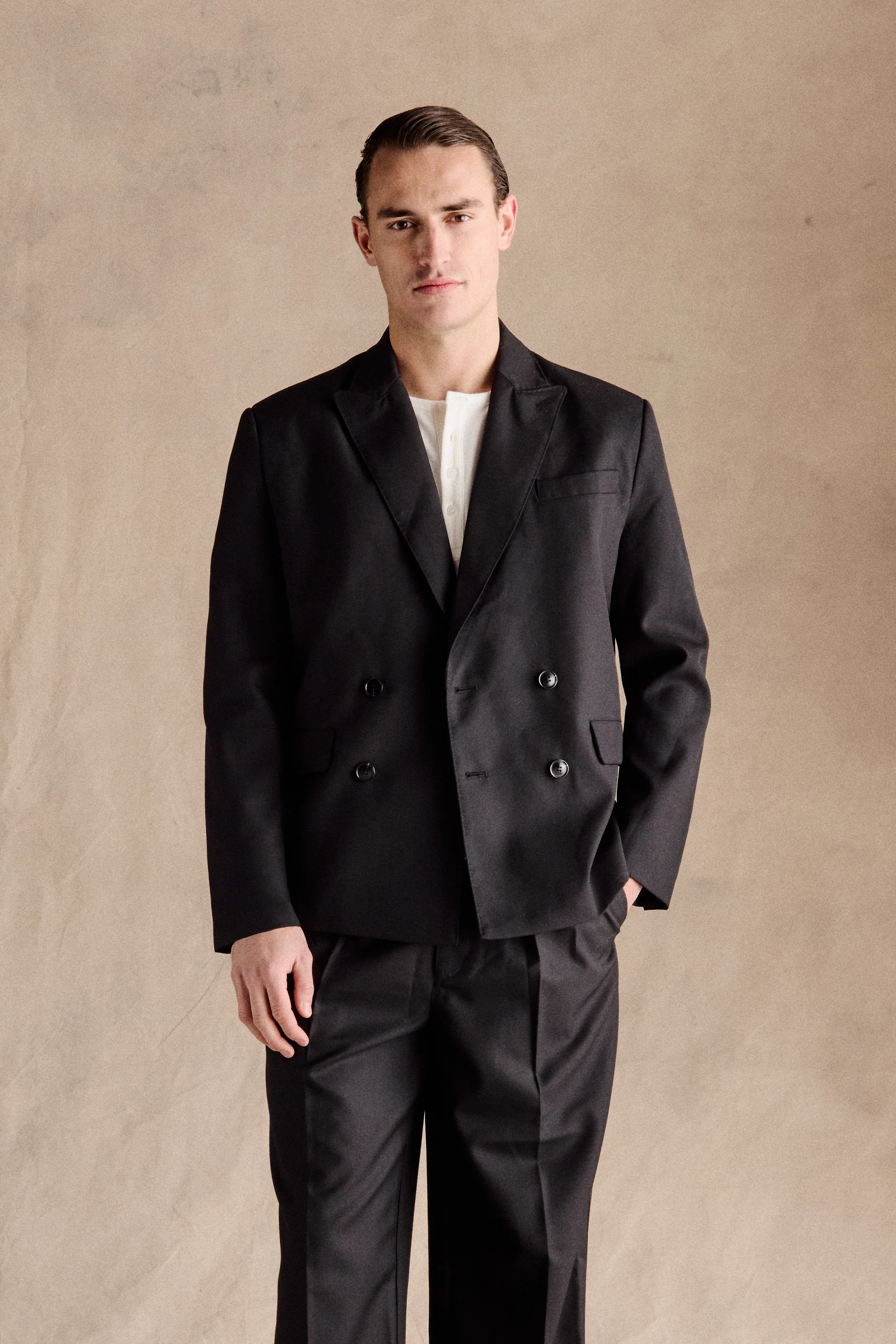 John Double-Breasted Blazer | Black