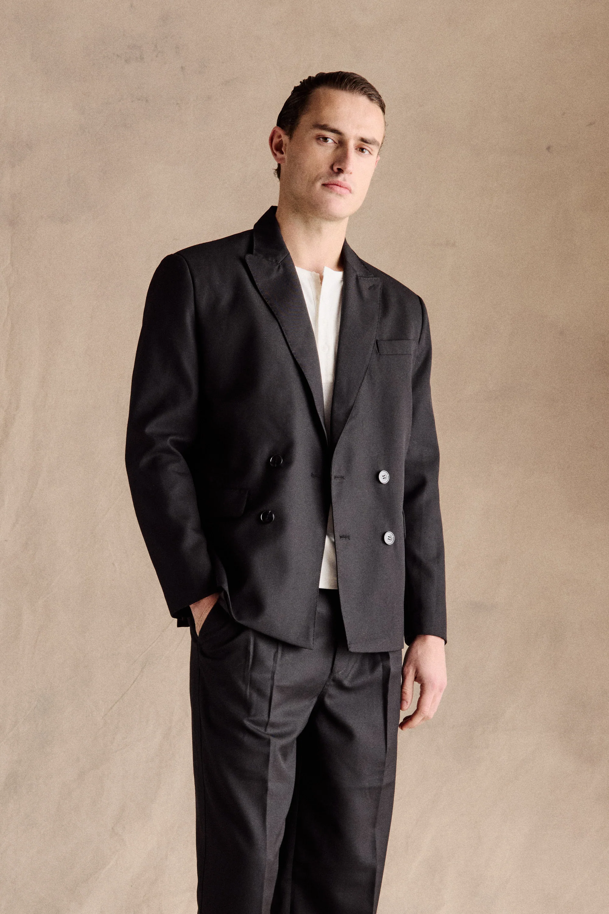 John Double-Breasted Blazer | Black - Image 2