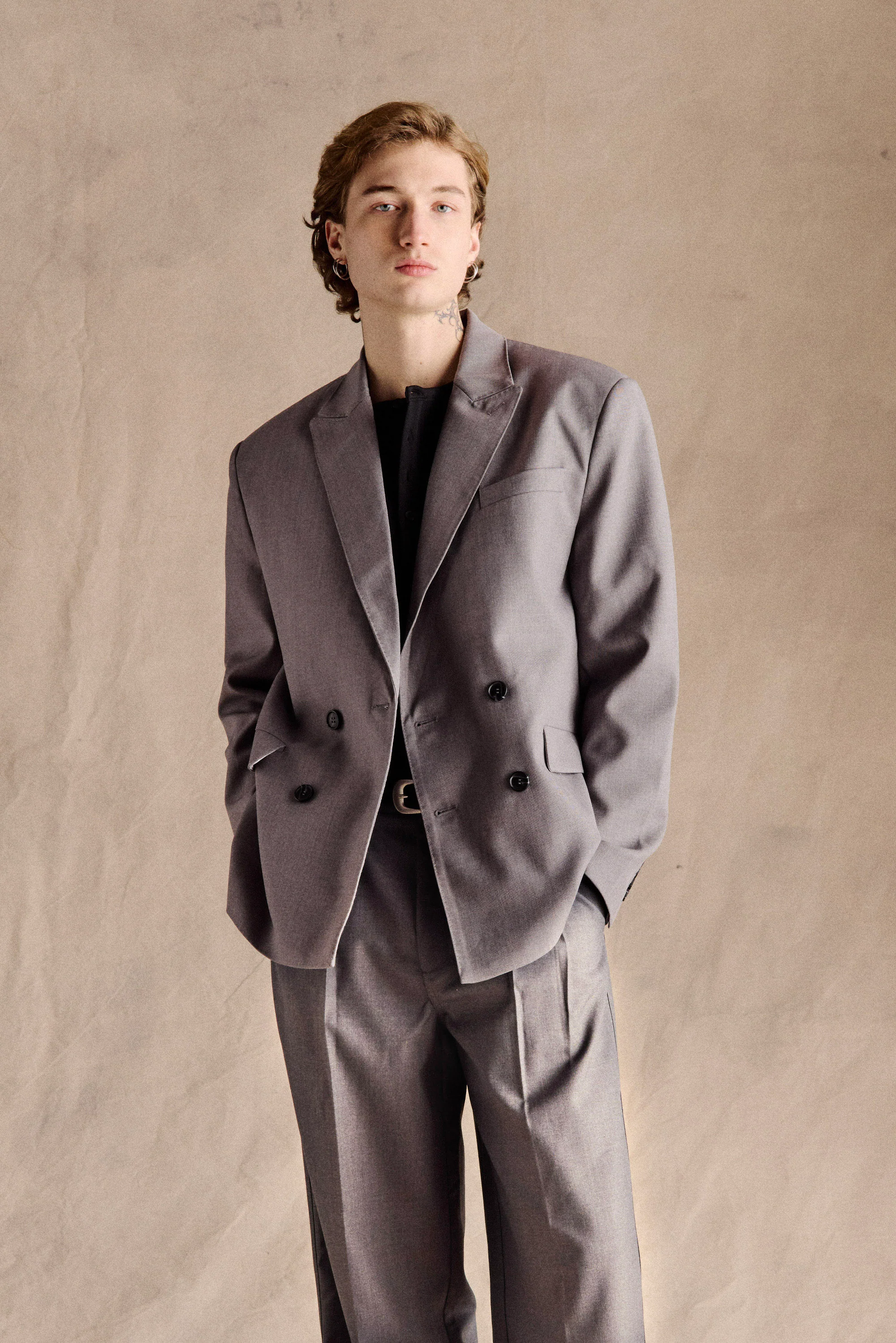 John Double-Breasted Blazer | Grey