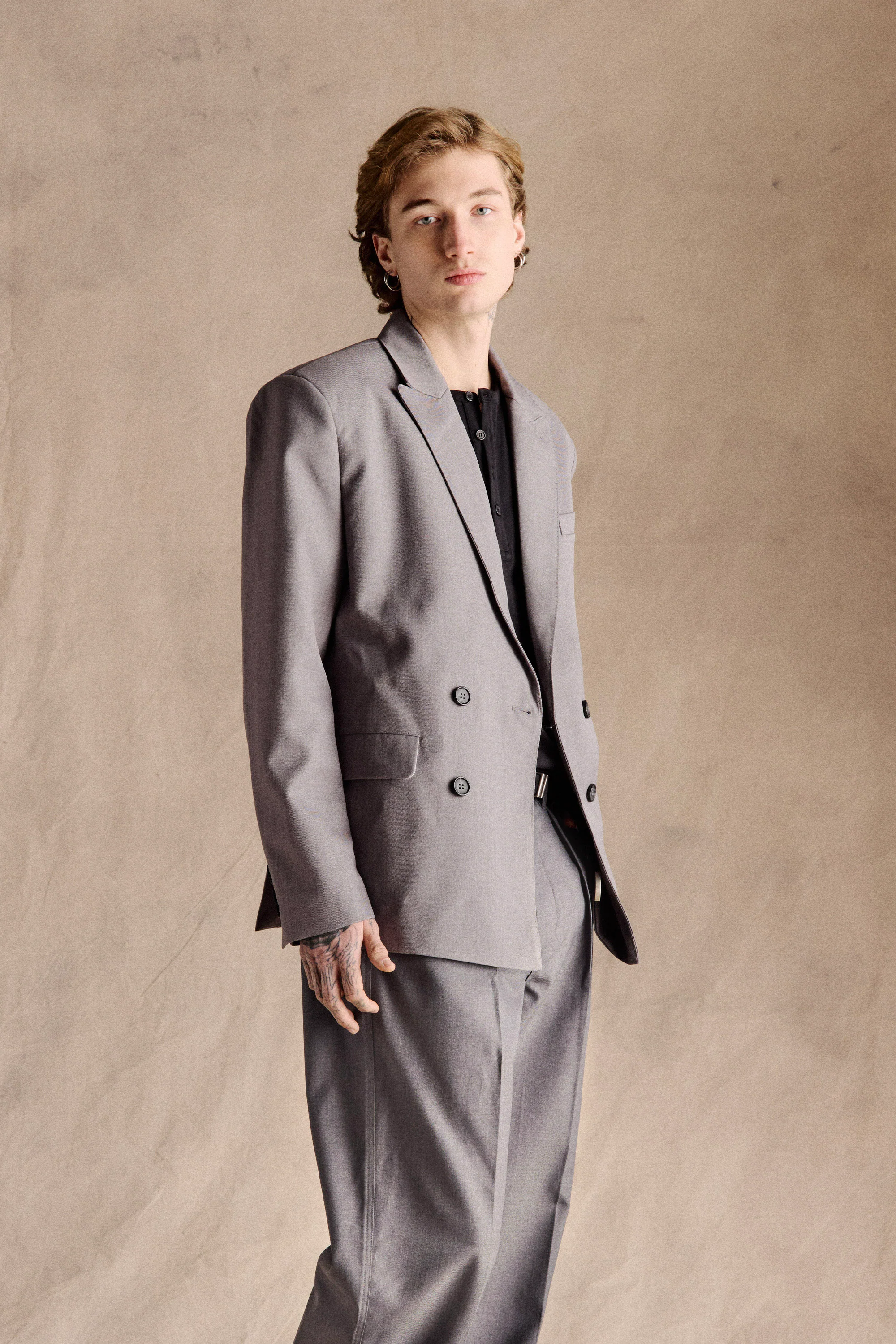 John Double-Breasted Blazer | Grey - Image 2