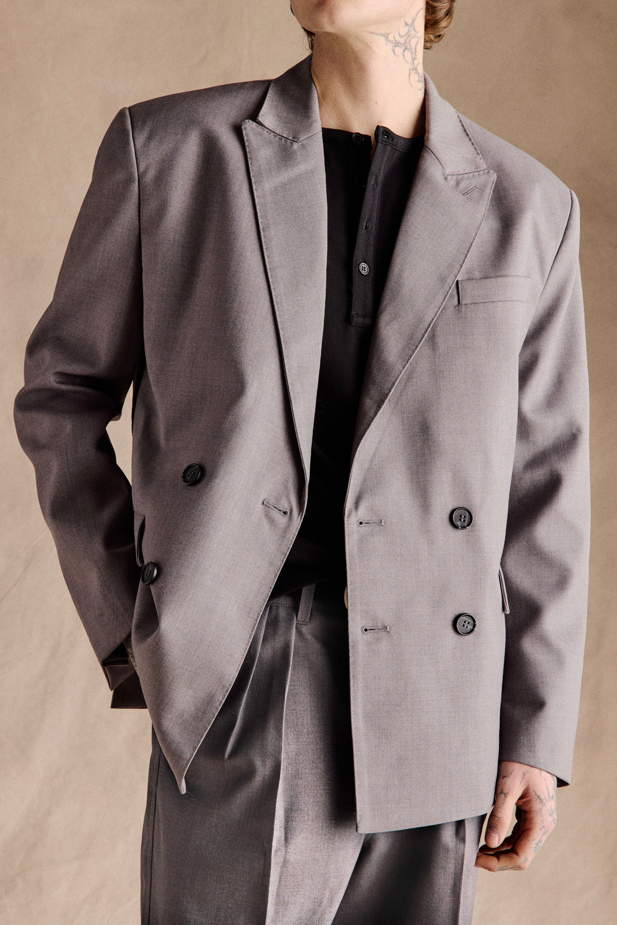 John Double-Breasted Blazer | Grey - Image 5