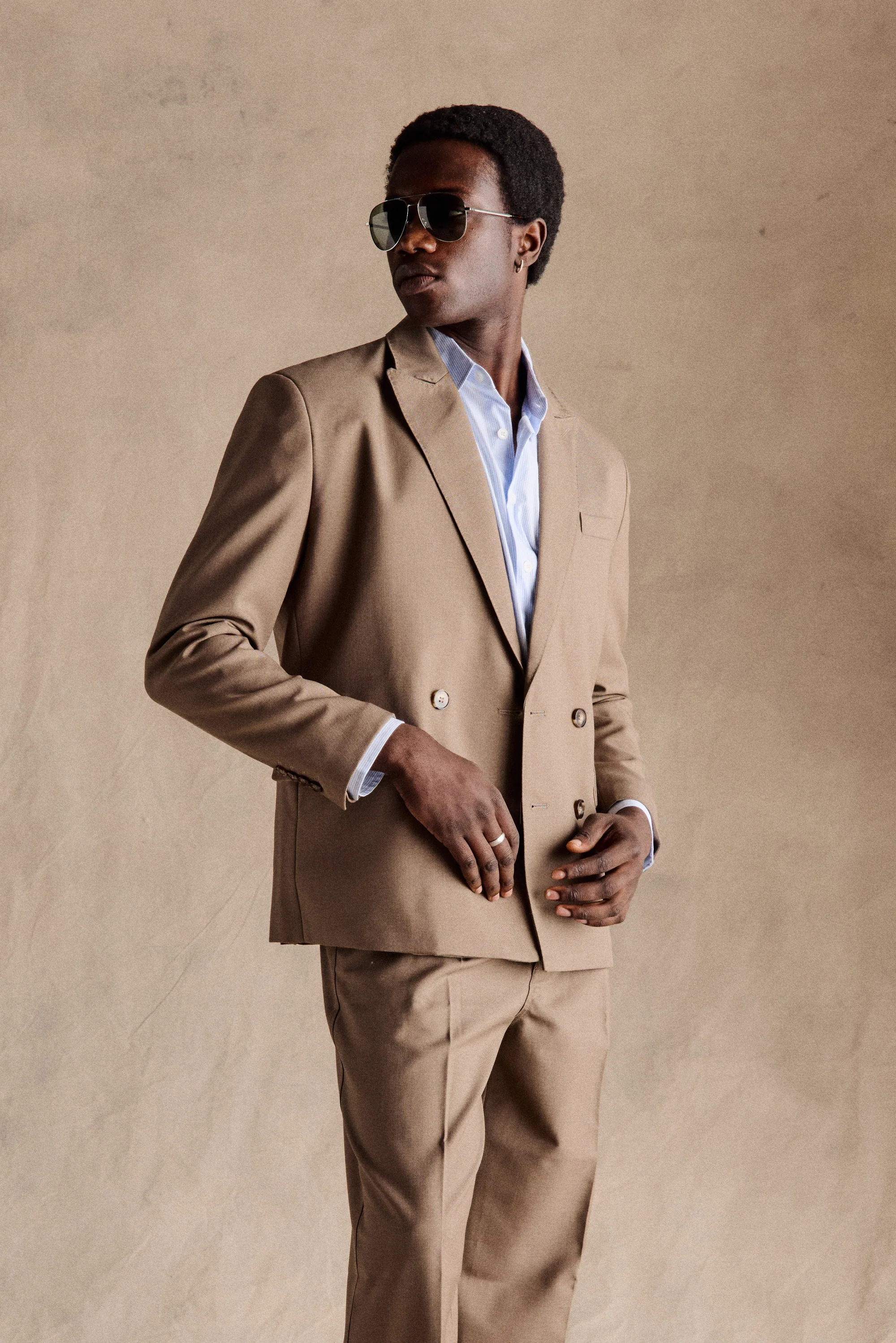 John Double-Breasted Blazer | Light Brown - Image 2