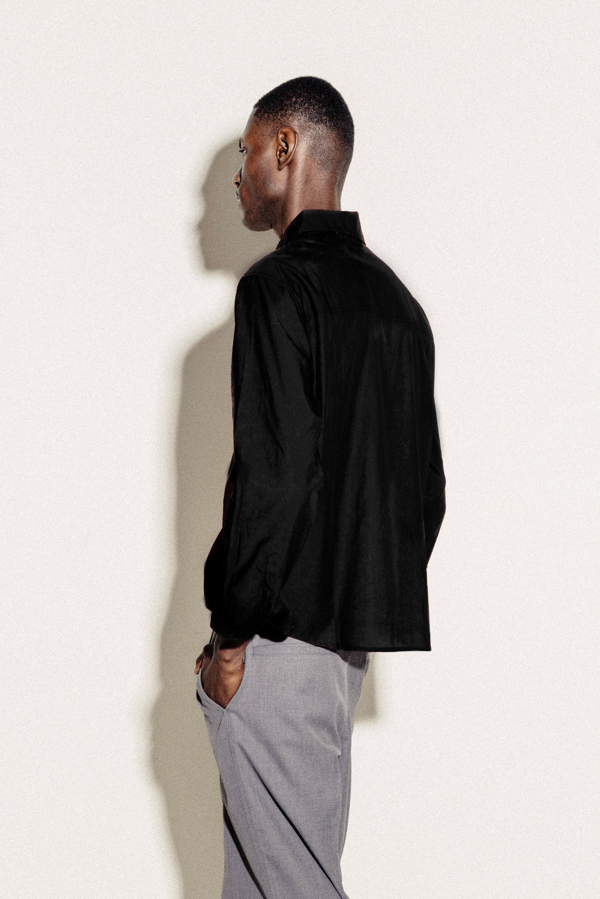 Lane Button-Up Shirt | Black - Image 3