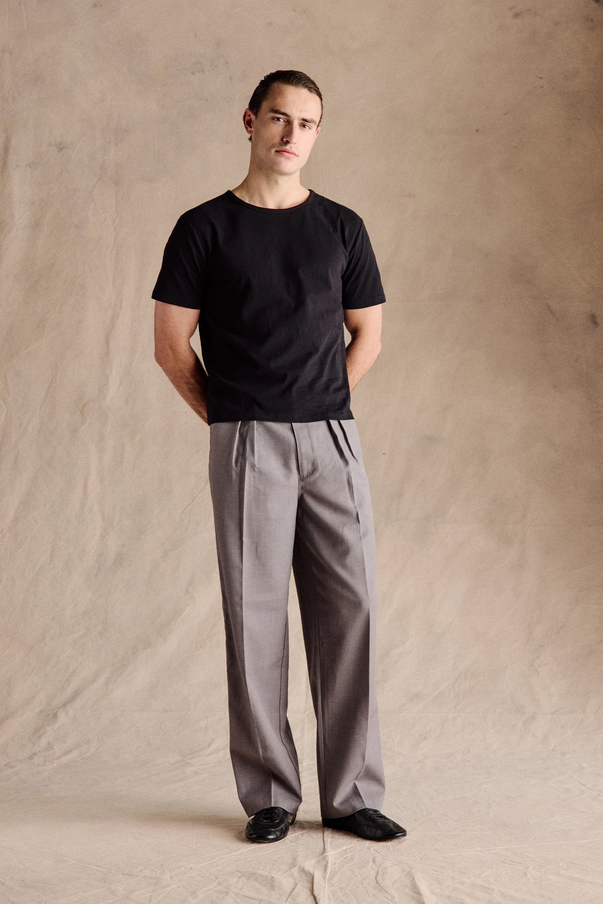 Steve Slub Cotton Tee | Black - Image 4