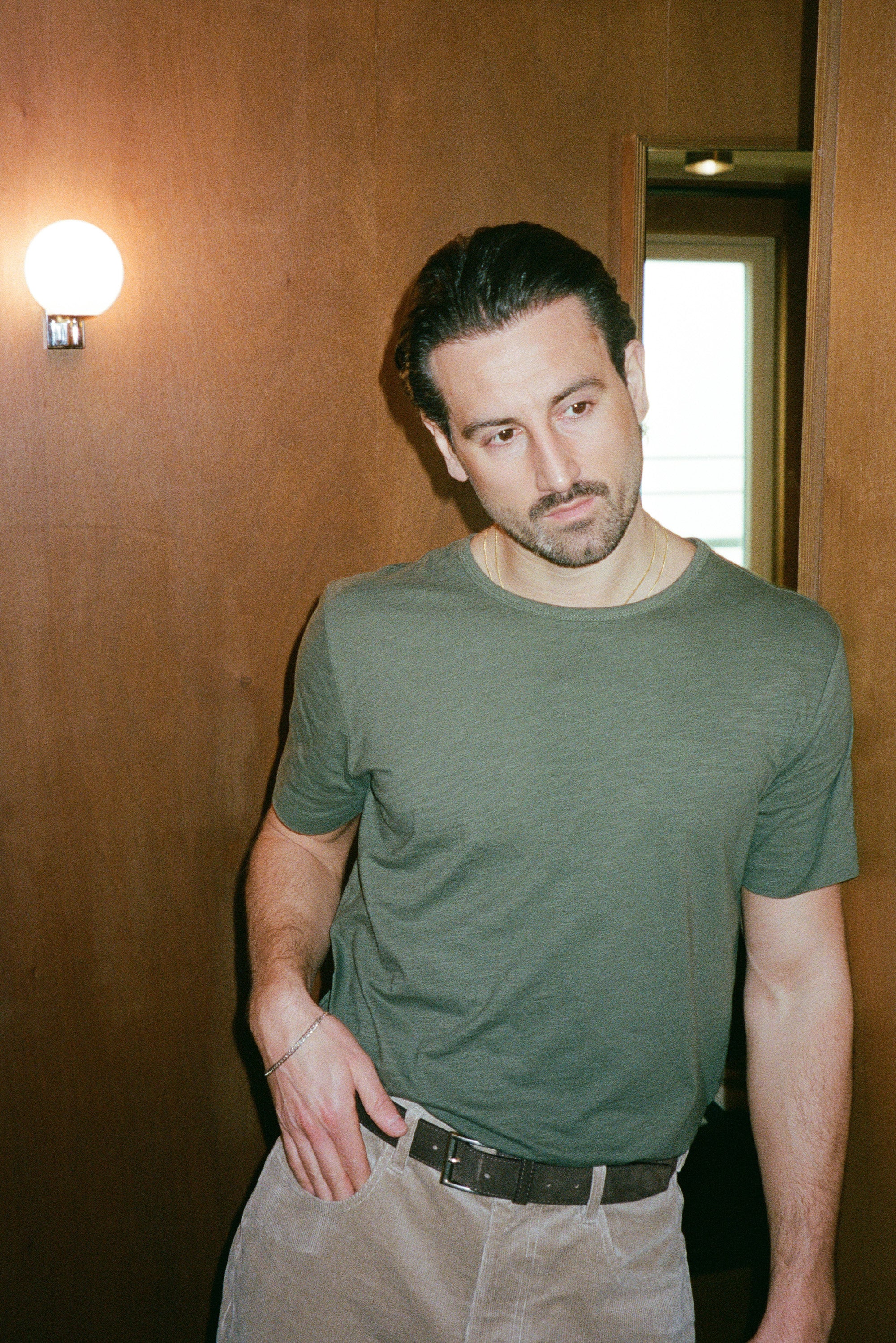 Steve Slub Cotton Tee | Green - Image 6