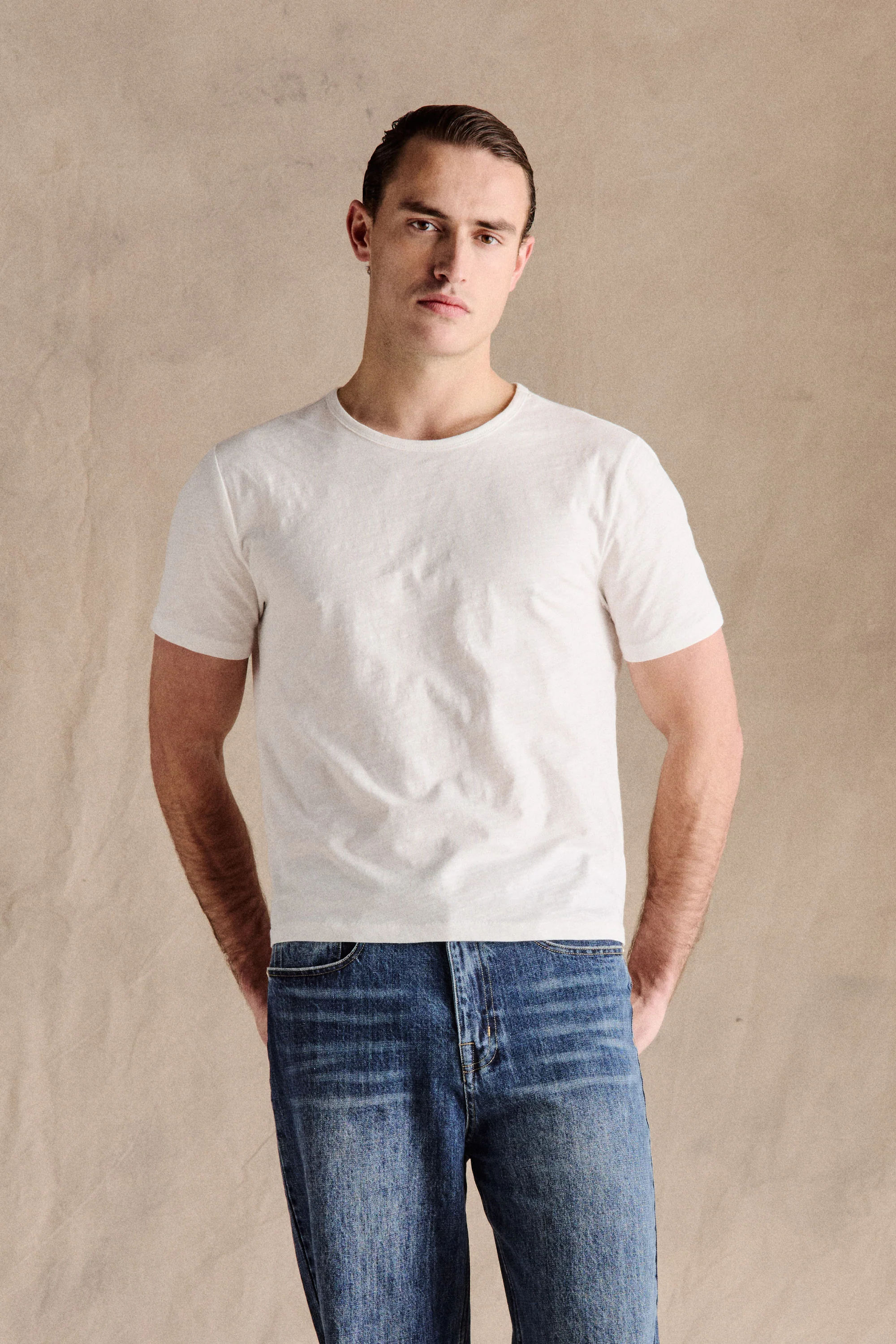 Steve Slub Cotton Tee | White