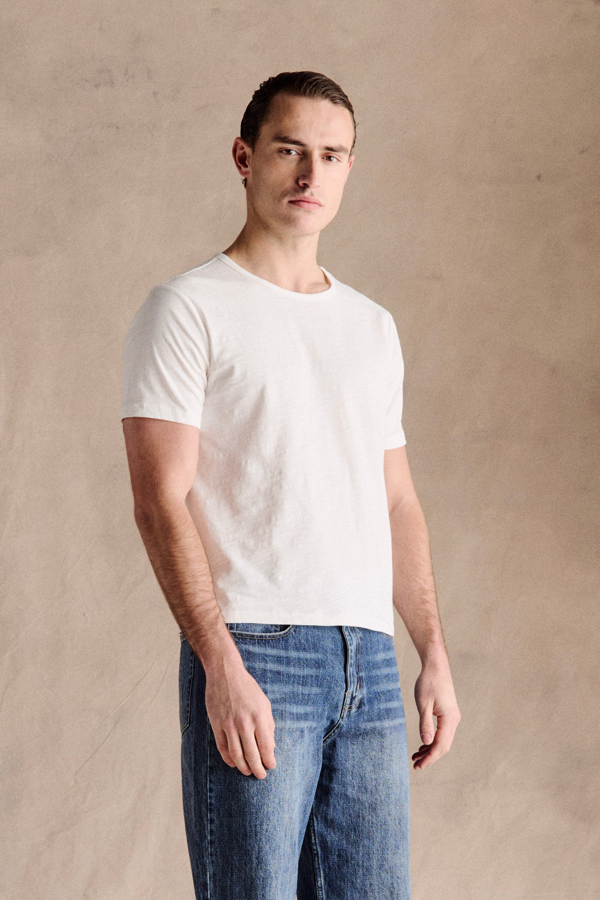 Steve Slub Cotton Tee | White - Image 2