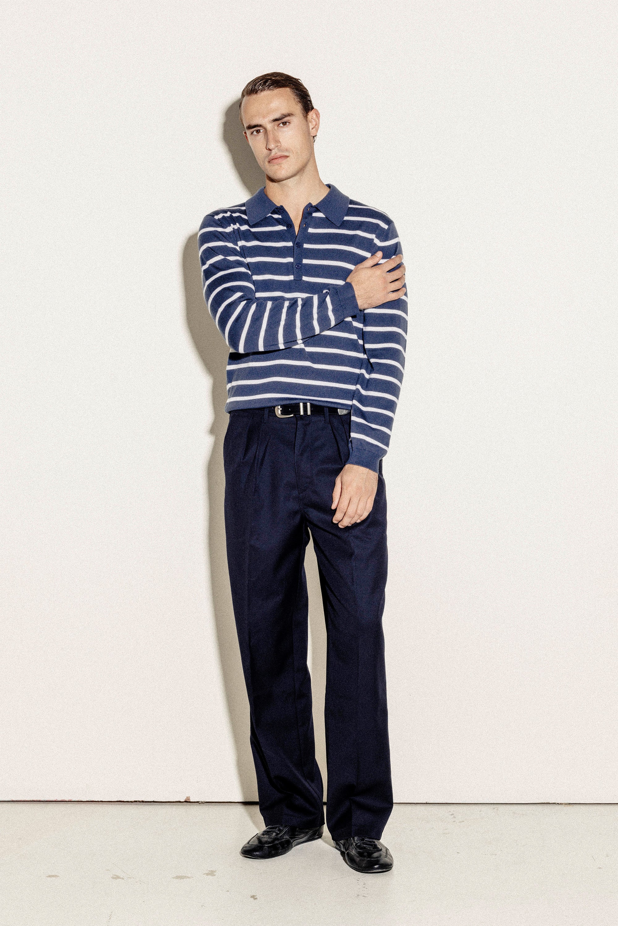 Rebel Striped Polo | Navy - Image 4