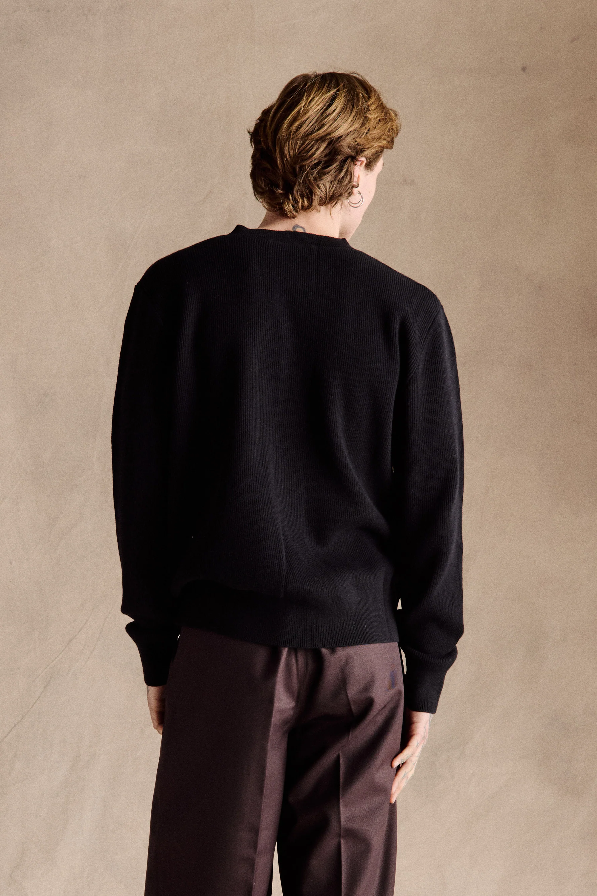 Hudson Crew Neck Cardigan | Black - Image 3