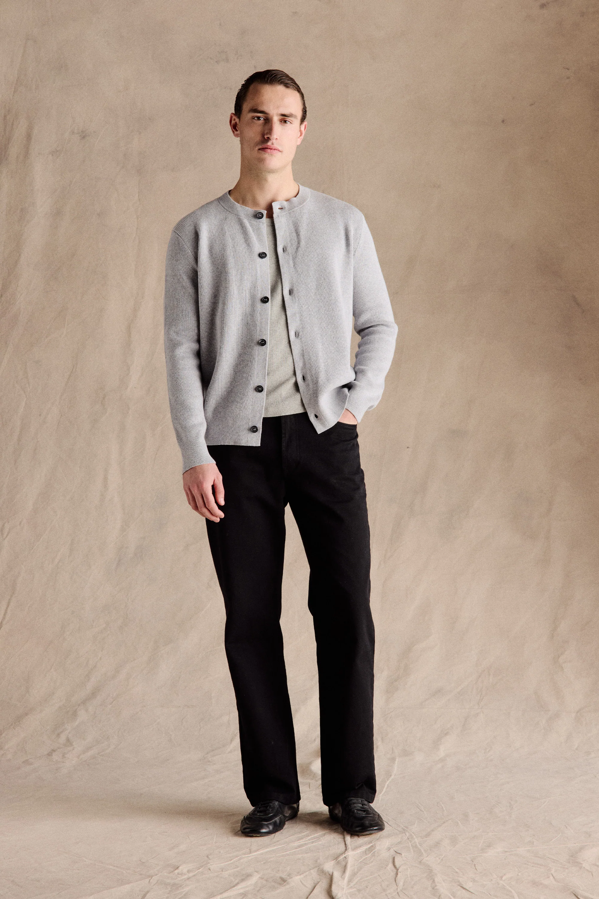 Hudson Crew Neck Cardigan | Grey - Image 4